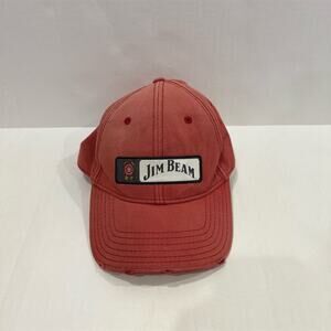 Vintage Jim Beam Red Baseball Cap Adjustable Unisex Hat One Size